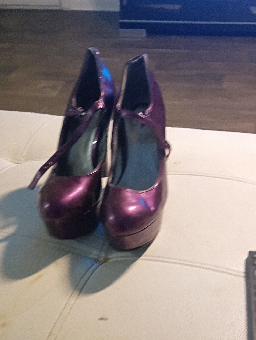 G by Guess Metallic Purple Platform Mary Jane Pumps